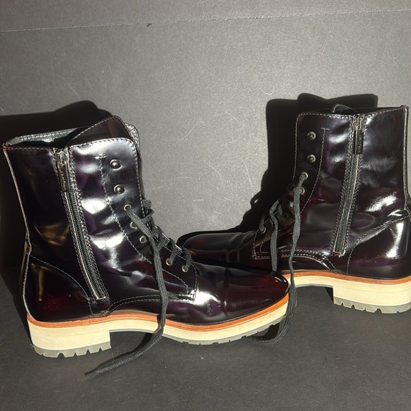 Aquatalia Oxblood Leather Lace Up Ankle Boots - Picture 16 of 17